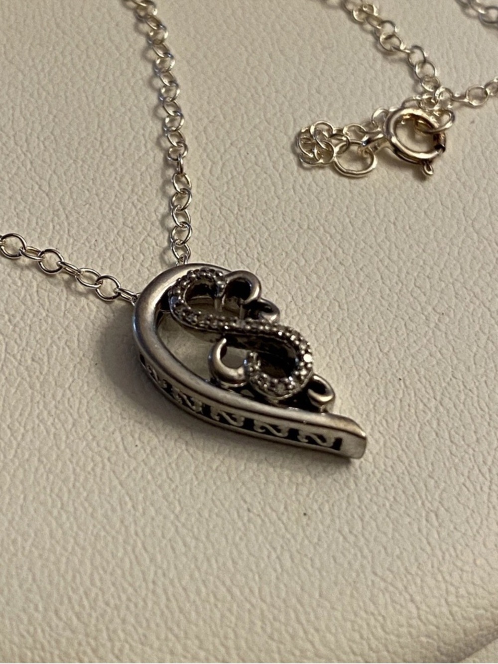 Open Heart Diamond Sterling Silver Broken Heart Pendant Necklace